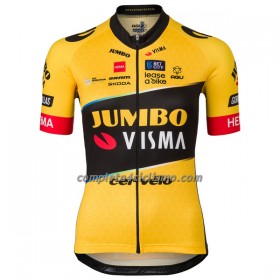 Maglia 2023 Jumbo-Visma Manica Corta Giallo Nero Donna